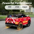 thumbnail image 5 of Outfunny Electric Police Car for Kids, 24 Volt Kids Ride on Toys w/ 400W Motors, Megaphone, Remote, Bluetooth - Red, 5 of 10