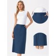 thumbnail image 2 of DARING DIVA Women's Soft Spring Summer Cotton High Waisted Skirt with Pockets S Dark Blue, 2 of 6