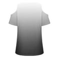 thumbnail image 4 of Cavosen Womens Summer Shirts Short Sleeve Cold Shoulder Sleeve V-Neck Pullover Shirts Gradient Ring Hole T Shirt Fashion Tunic Blouses Tees Tops Baggy Leisure Regular Fit Gray S, 4 of 4