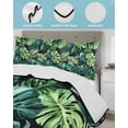 thumbnail image 4 of Palm Leaf Queen Size Down Alternative Comforter, Lightweight Comforter Quilt Bedding Set with Pillow Shams Green Tropical Plant Summer Nature Scenery All Seasons Bed Comforter Duvet Insert 90"x96", 4 of 7