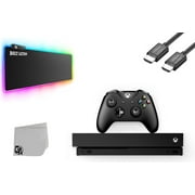 Pre-Owned Microsoft Xbox One X 1TB Gaming Console Black with Gaming Mat BOLT AXTION (Refurbished: Like New)