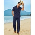 thumbnail image 6 of COOFANDY Mens Beach Sets 2 Piece Linen Outfits Vacation Shirts and Pants Matching Sets Summer, 6 of 7