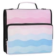 thumbnail image 5 of FORMRS Zipper Binder with Shoulder Strap 2-inch Ring 500 Sheet Capacity File Bag, Light Pink Stripes, 5 of 5