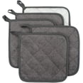 thumbnail image 1 of FFIY 100% Cotton Kitchen Everyday Basic Terry Pot Holder Heat Resistant Coaster Potholder for Cooking and Baking Set of 5 Dark Blue Mineral Gray Potholder Mineral Gray Potholder, 1 of 8