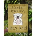 thumbnail image 3 of Caroline's Treasures BB1468GF White English Bulldog  Spoiled Dog Lives Here Flag Garden Size , Small, multicolor, 3 of 3