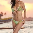 thumbnail image 2 of Dreamtimes Green Scary Snake Skin Scale Sexy Two Piece Bikini Swimsuit Swimwear Set for Women, Medium, 2 of 6