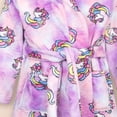 thumbnail image 4 of Linfrsh Boys Girls Robes Kids Toddler Flannel Hooded Bathrobe Pajamas Sleepwear(Purple,9-10 Years), 4 of 7