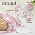 thumbnail image 3 of Spring Peach Flowers Throw Pillow Covers, Pink Botanical Floral Leaves Branch Soft Breathable Pillow Cases with Invisible Zipper, Toddler Pillowcases for Couch Bed Sofa Chair 12x20 Inches, 3 of 9