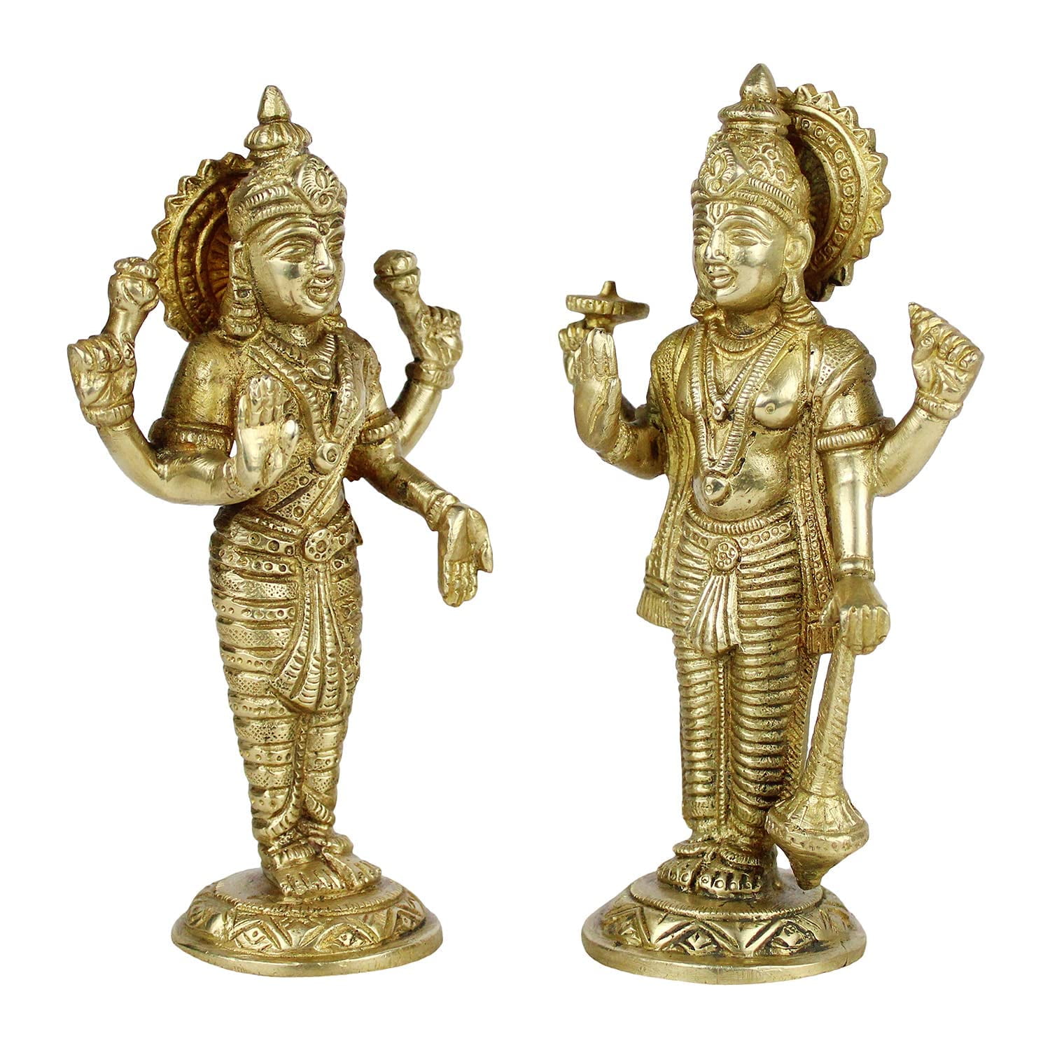 Brass World Brass Vishnu Laxmi Murti Lord Bhagwan Vishnu Narayan Lakshmi  Statue Idol Murti for Home Decor Mandir Pooja Goddess Laxmi Ji Height 7  Inch