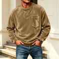 thumbnail image 2 of KICILVS Mens Sweatshirt Crewneck Fleece Pullover Long Sleeve Pocket Casual Winter Warm Top for Men Daily Wear Khaki, 2 of 9