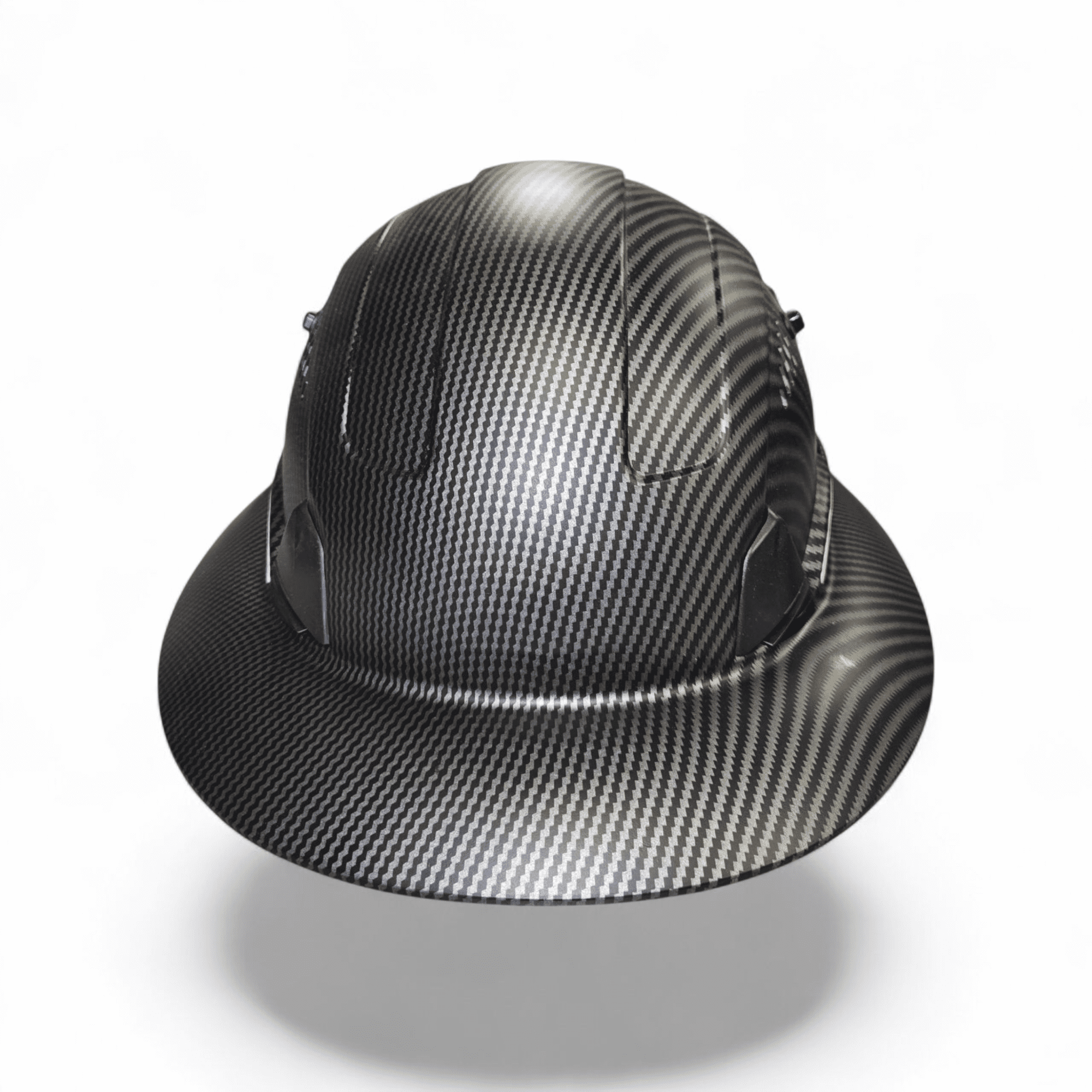 HDPE Hydro Dipped  Black/Silver Full Brim Hard Hat with Fas-trac Suspension