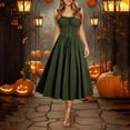 thumbnail image 4 of FNFYFH Renaissance Corset Dress for Women Lace Up Cottagecore Dress Sleeveless Long Dress Medieval Costume, 4 of 8