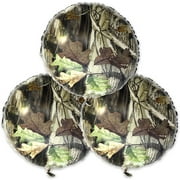 Havercamp Next Camo Party Round Mylar Balloon 3 Count Great for Hunter Themed Party, Camouflage Motif, Birthday Event, Graduation Party, Father's Day Celebration
