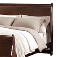 thumbnail image 2 of Ryla Queen Size Bed- Sleigh Panel Headboard- Dark Cherry Brown Solid Wood, 2 of 6