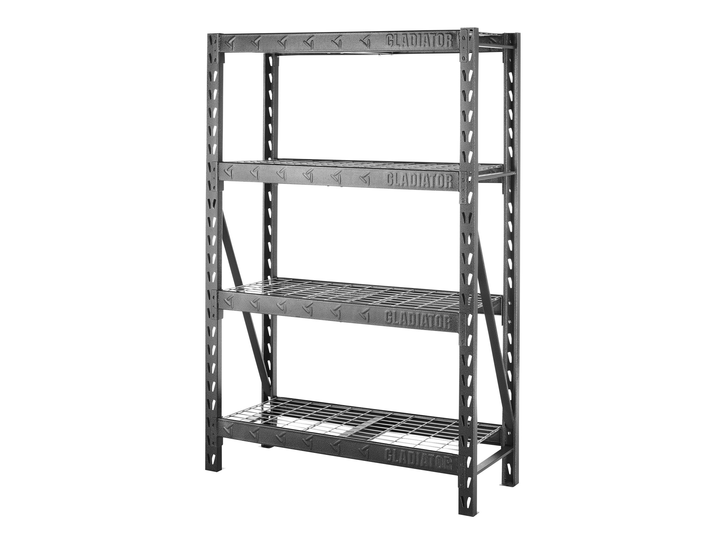Gladiator Shelf rack 4 shelves heavy duty steel hammered
