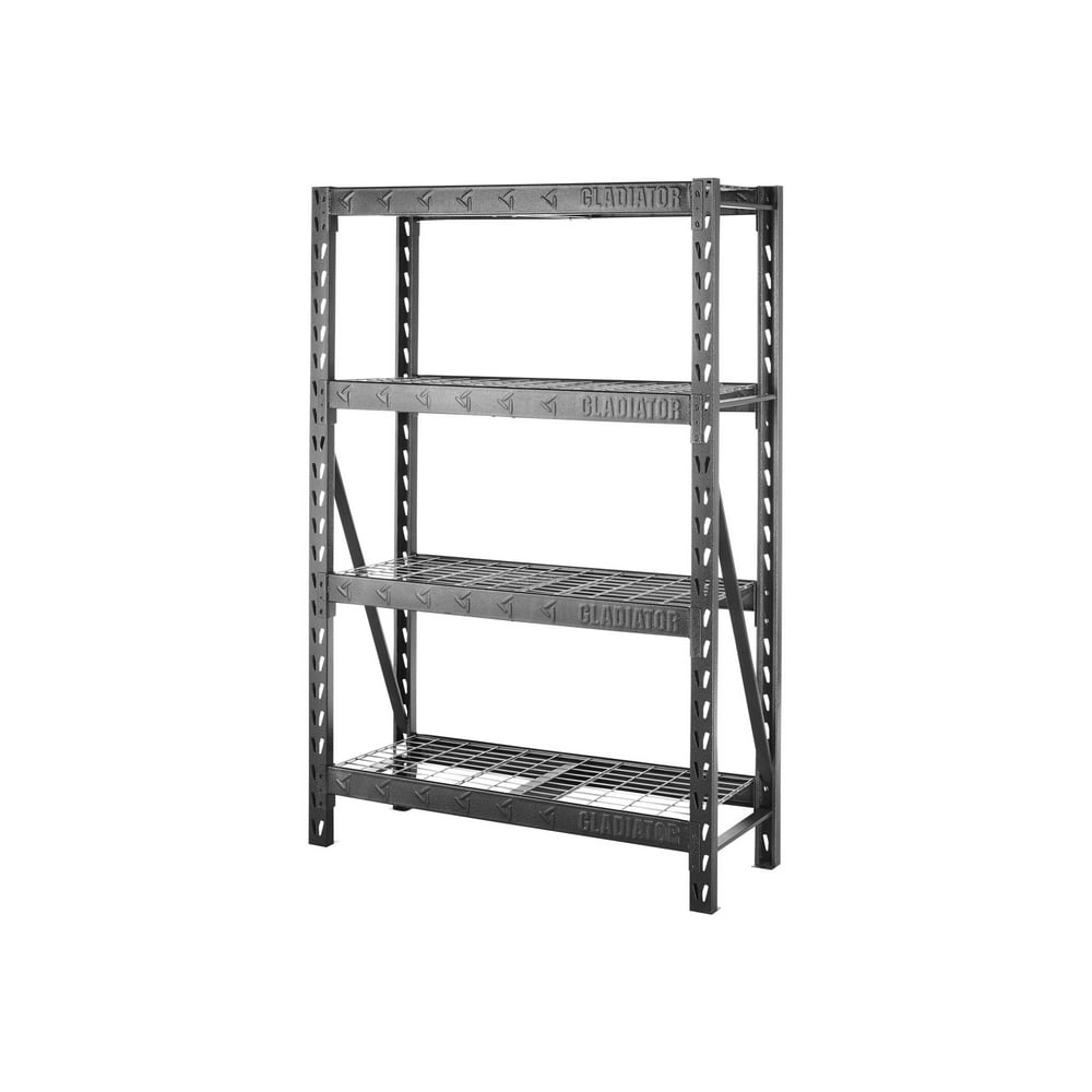 Gladiator Shelf rack 4 shelves heavy duty steel hammered