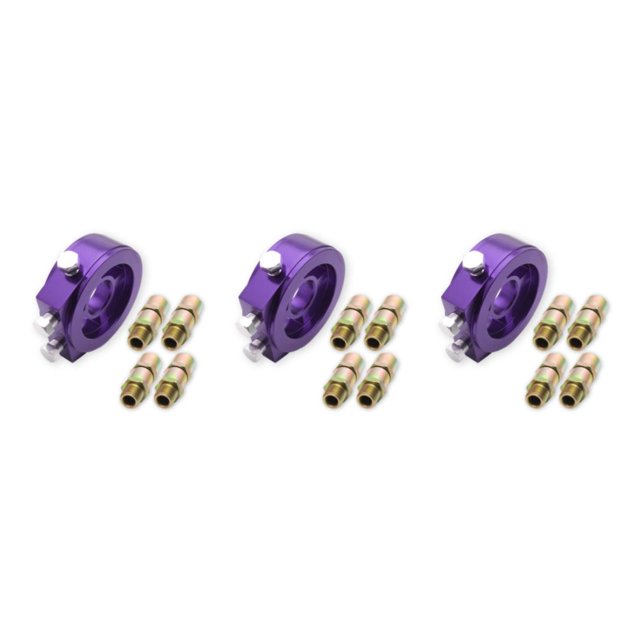 ZheElen 1/2/3 High Performance Filter Cooler Sandwich For Easy Installation Sandwich Plate Adapter Oil Filter purple 8*8*2.8cm 3PCS