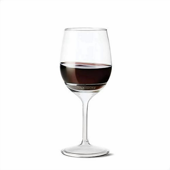 TOSSWARE Verres à Vin à Pied 14 Oz, Ensemble de 12, Recyclables, Incassables et en Plastique Cristal Clair