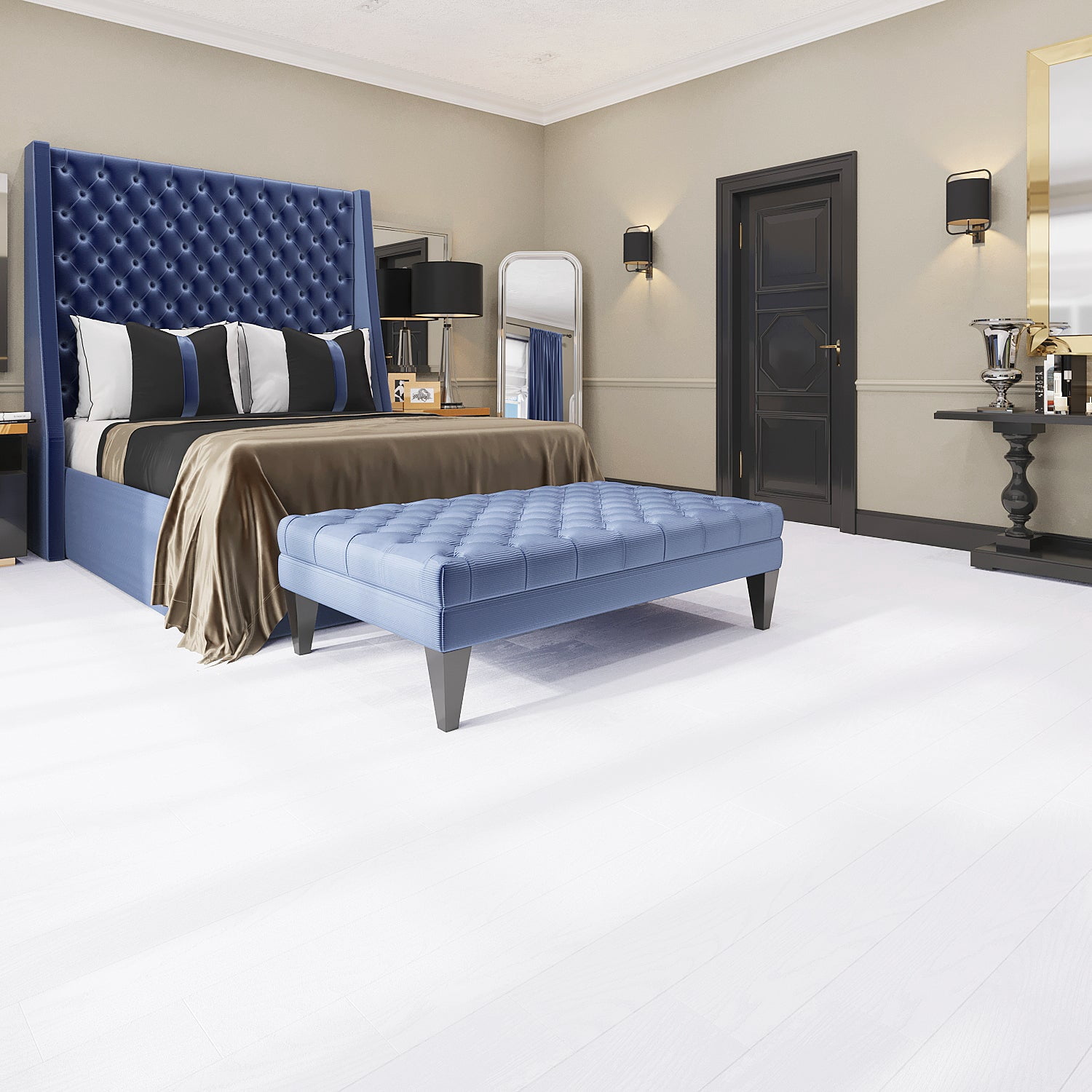 Lucida Surfaces BaseCore Blanc Peel and Stick Vinyl Flooring Plank 1 Sample Pack