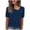 Navy, variant on TEAJOPSUU Womens Summer Tops Short Sleeve Asymmetrical Neck T Shirts Casual Solid Color Pullover Blouses for Everyday Vacation Burgundy