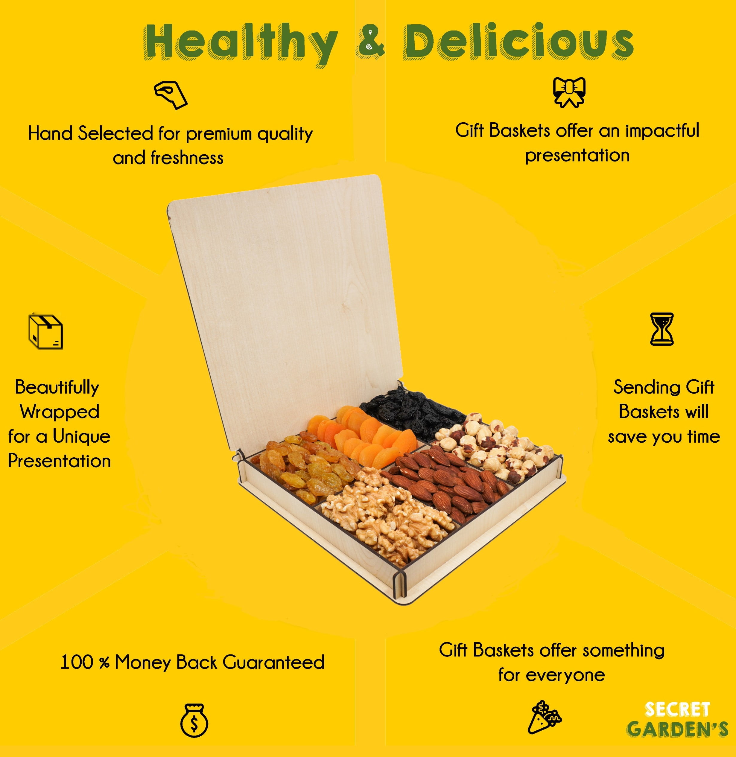 Christmas Nuts Fruit Gift, Business Customer Boxes, Gourmet Food, Holiday, Secret Garden's