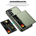 thumbnail image 2 of for Samsung S21 FE Case with Card Holder Dual Layer Heavy Duty Protective Galaxy S21 FE Case Hidden Card Slot Slim Wallet Case for Samsung S21 FE 5G 6.4''(Green), 2 of 13