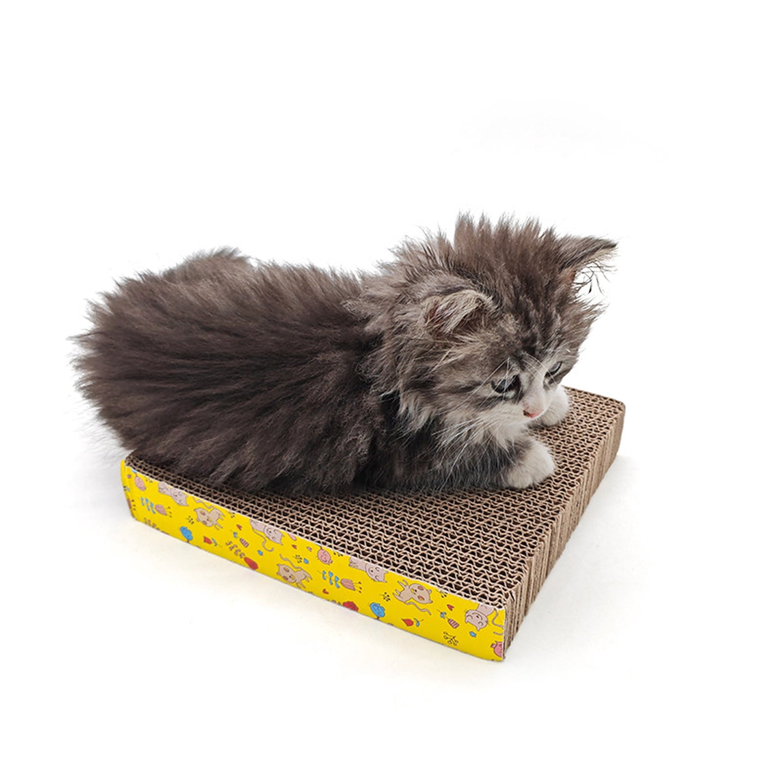 Cat Scratcher Cardboard Lounge Bed, Reversible Corrugated Scratching Pad for Indoor Cats, Cat Toy and Furniture Protector, Eco-Friendly Pet Supplies B