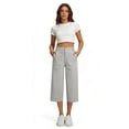 thumbnail image 5 of Womens High Waisted Capri Pants Light Wide Leg Business Casual Pants Trendy Work Crop Pant with Zipper Pockets, 5 of 8