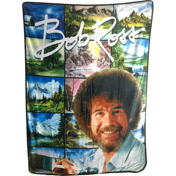 Bob Ross Painting 45" x 60" Fleece Throw Blanket