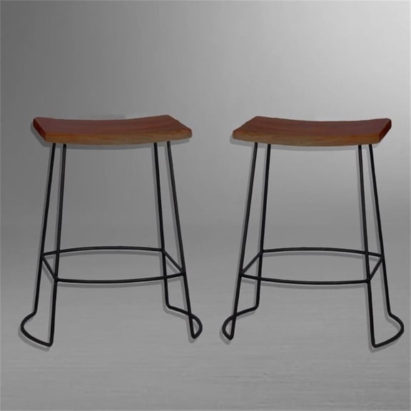 Carolina Classics Aryan 24" Saddle Seat Counter Stool (Set of 2)