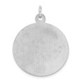 thumbnail image 4 of 925 Sterling Silver Solid Faceted Polished back Happy Anniversary Disc Charm 34x26mm Wide Pendant Necklace for Women, 4 of 4