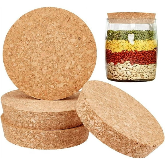 4 Pcs Large Cork Stoppers Tapered Cork Plugs Wood Corks Lids Bottle Lids Cork Stoppers 4.4~4.8 inch Wine Bottle Stoppers Wood Jar Cork for Kitchen Wedding Favor Canning - 2.5cm Thick
