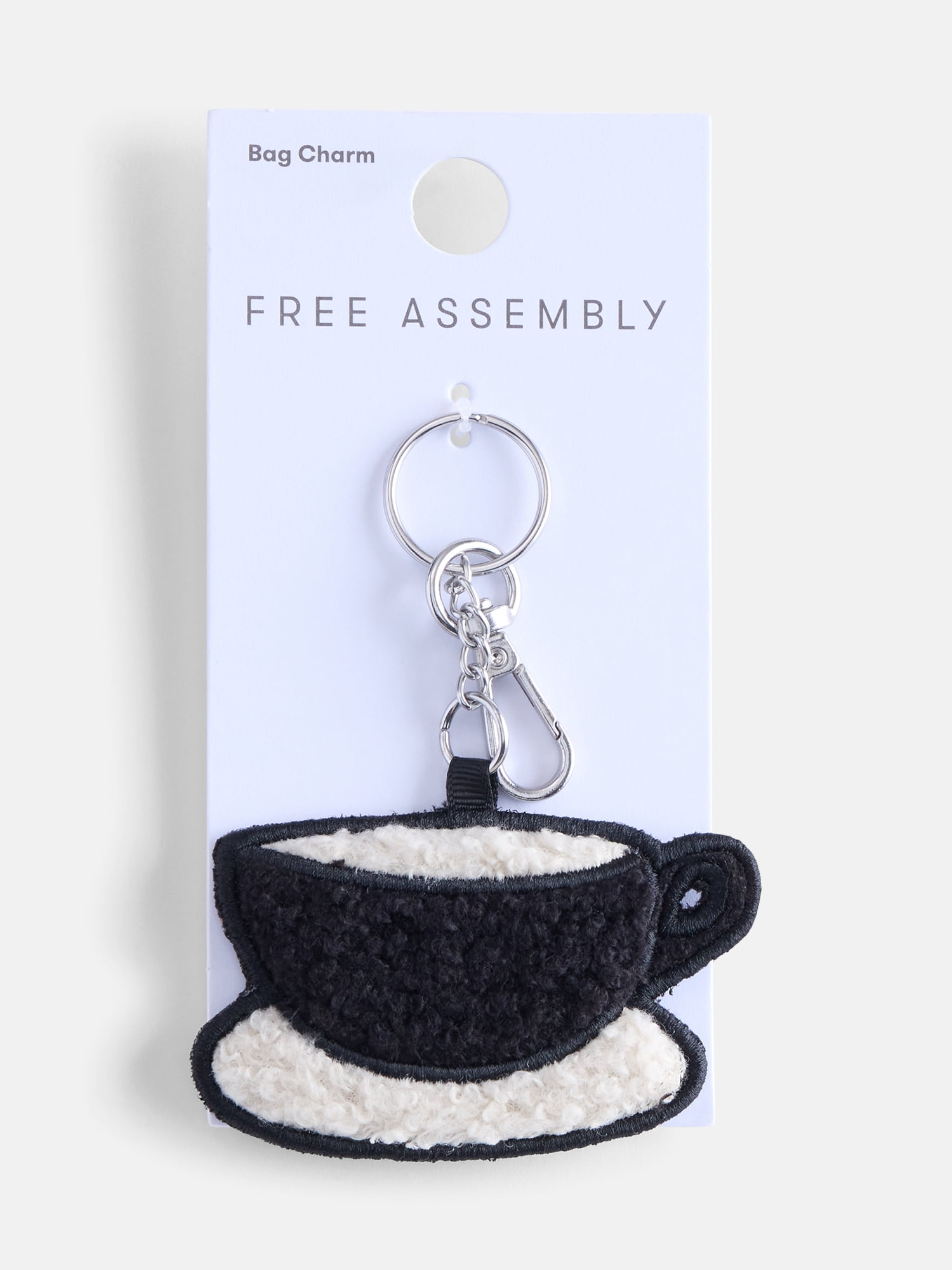 Free Assembly Women's Teacup Bag Charm, Black