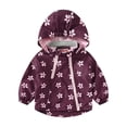 thumbnail image 2 of IROINNID Rain Jacket for Toddler Double Zipper Printed Zip Up Jackets Windbreaker Boys' And Girls' Casual Coat,Burgundy, 2 of 9