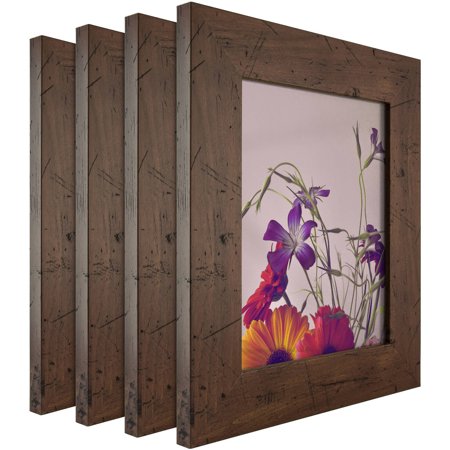 Craig Frames Bauhaus Modern Dark Walnut Picture Frame, Set of 4