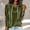 thumbnail image 2 of Ihhxva Women's Velvet Hoodie Loose Fit Drawstring Top Casual Long Sleeve Soft Cozy Sweatshirt for Fall Winter Lounge Streetwear S-2XL, 2 of 9
