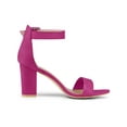 thumbnail image 4 of BLISSFUL STEP Women's Shoes Ankle Strap Block Heel Buckle Open Toe Sandals Hot Pink 6, 4 of 8