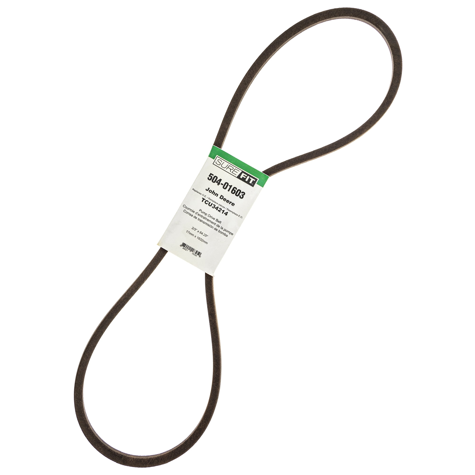 SureFit Pump Drive Belt Replacement for John Deere TCU34214 QuikTrak 648R 652R 661R 652B EFI Lawn Mowers