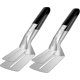 thumbnail image 5 of Stainless Steel BBQ Spatula Tongs for Grilling, Flipping Burgers, Steak, Pizza Dual-Sided Heat-Resistant Kitchen Utensil, 5 of 5