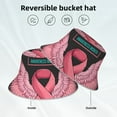 thumbnail image 3 of Vsdgher Ribbon With Angel Wings Print Bucket Hat for Men&Women Bucket Hat Reversible Summer Double-Side-Wear Travel Gardening, Beach, Camping, Hiking, Fishing Cap, 3 of 5