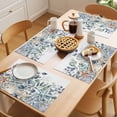 thumbnail image 5 of Spring Eucalyptus Coastal Placemats Set of 4 Summer Blue Starfish Shell Place Mats Indoor Wipeable Table Mats Washable Cloth Dining Table Placemats for Kitchen Holiday Party Home Decor 13x19 Inch, 5 of 9