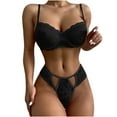 thumbnail image 2 of Fankiway Ensemble de Pyjama Aguichant pour Femmes en Dentelle Ajourée Couleur Unie Ensemble de Lingerie Aguichant, 2 of 5
