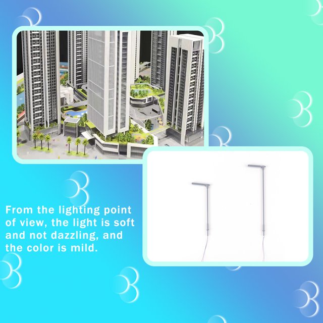 stanreset 1:150/1:87 Lamp Steel Tube LED Model Layout Street Light Mini Crafts Decoative Single Head Night-light Building Lighting 1:87/Warm white 1:150/White light