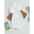thumbnail image 3 of Wassery Baby Girls Boys Romper 6M 12M 18M 24M Baby Short Sleeve Hooded Newborn Contrast Color Summer Bodysuit Clothes for Girls Boys, 3 of 8