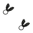 thumbnail image 3 of Guardurnaity Lovely Schoolgirl Ear Hair Ties Hair Band Cuerda Tela Tela Loop Stripe Dot Grid Ponytail Holder punto blanco y negro 2piezas, 3 of 6
