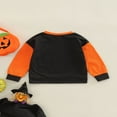 thumbnail image 3 of Bébé Garçon Garçon Fille Halloween Sweat-Shirt Citrouille Visage Imprimé Col Rond Manches Longues Pulls, 3 of 6
