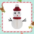 thumbnail image 1 of Adorno navideño de muñeco de nieve de papel 3D con forma de panal, regalo decorativo para fiesta, centro de mesa, decoración navideña para dormitorio 33 cm x 16 cm, 1 of 8