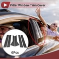 thumbnail image 2 of 6 Pzs Recorte de Ventana del Pilar de la Puerta Frontal Trasera Izquierda Derecha para Infiniti QX50 2019-2023 Sticker Antirrasguños Cubierta de Pilares Fibra de Carbono Negra, 2 of 6