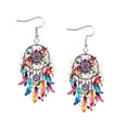 thumbnail image 6 of Boho Dreamcatcher Dangle Earrings, Vintage Western Indian Style Design, Exquisite Tassel Jewelry For Women Daily Outfit Matching Party Dress Up And Fashion Decoration., 6 of 6