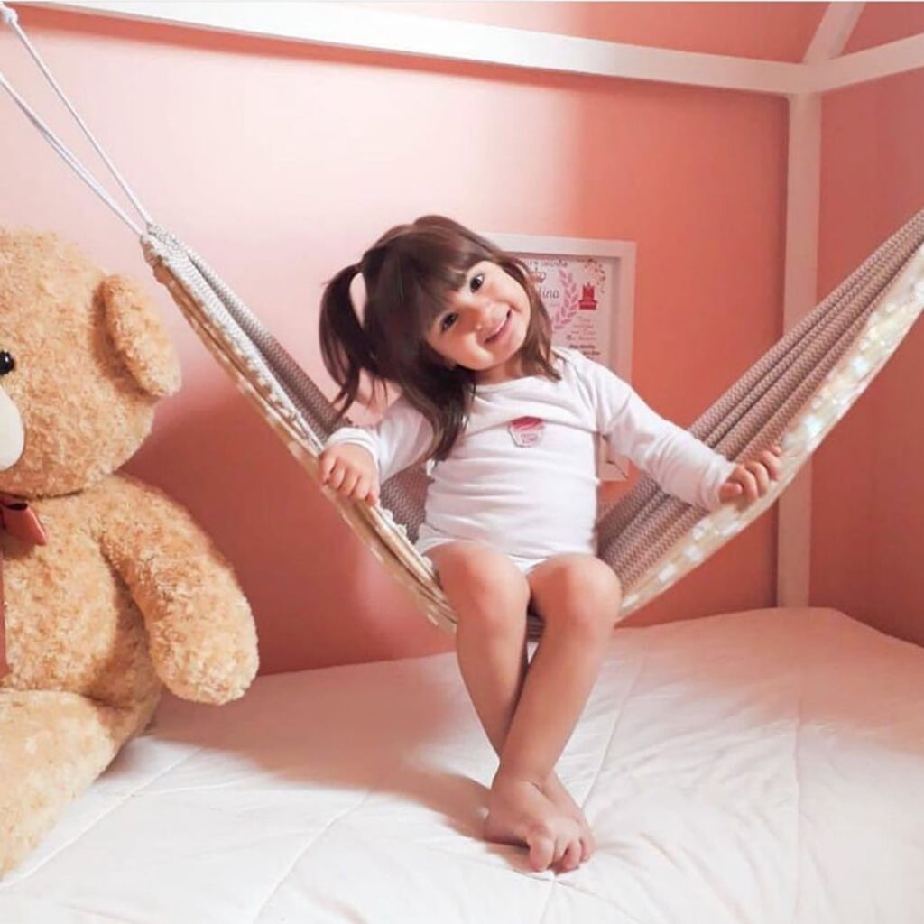 Children Hammock Swing Indoor Outdoor Hanging Basket Kids Cotton Cloth Bag Chair